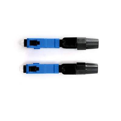 ตัวเชื่อมต่อไฟเบอร์ออปติคอล SM สีฟ้าสำหรับการสื่อสารโทรคมนาคม FTTH CATV