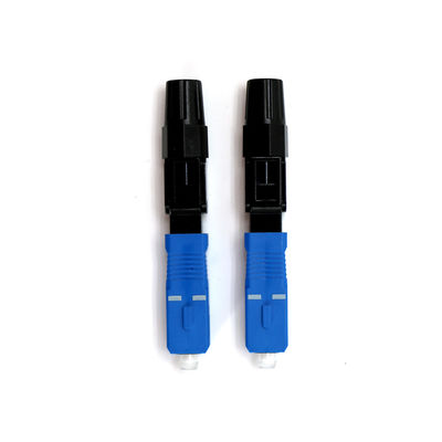 ตัวเชื่อมต่อไฟเบอร์ออปติคอล SM สีฟ้าสำหรับการสื่อสารโทรคมนาคม FTTH CATV