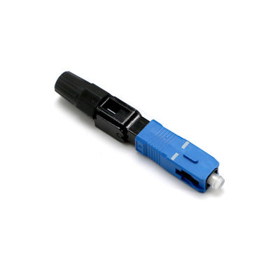 ตัวเชื่อมต่อไฟเบอร์ออปติคอล SM สีฟ้าสำหรับการสื่อสารโทรคมนาคม FTTH CATV