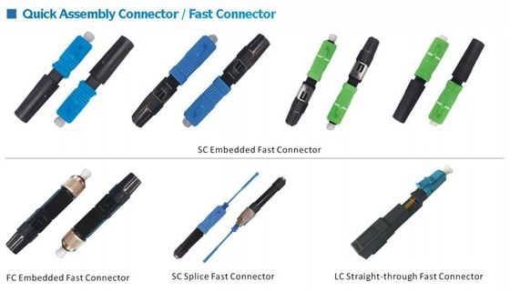 ติดตั้งล่วงหน้า FTTX SC Fiber Optic Fast Connector Multimode Signlemode 50/125 9/125