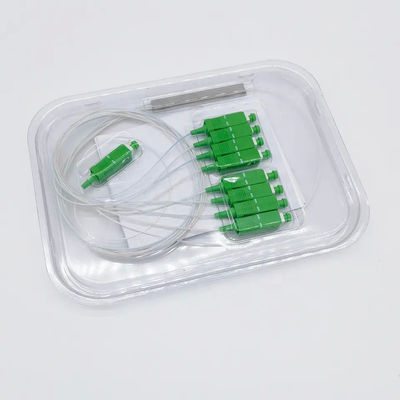 ตัวแยกไฟเบอร์ออปติก PLC แบบกำหนดเอง 1x8 พร้อมตัวเชื่อมต่อ SC APC