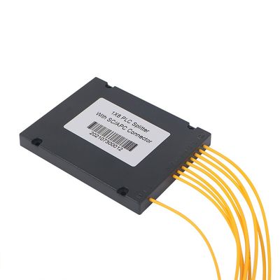 1 × 8 ABS กล่องแยก PLC พร้อมตัวเชื่อมต่อ 8 ทาง G657A1 ประเภทไฟเบอร์