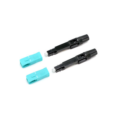 FTTH LC ไฟเบอร์ออปติกตัวเชื่อมต่อด่วนมัลติโหมดพร้อมสีเบจสีเขียวสีน้ำเงิน