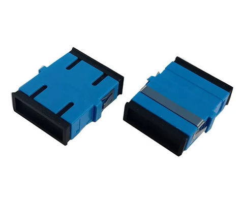 อะแดปเตอร์ไฟเบอร์ออปติก SC UPC SM SX พร้อมวัสดุพลาสติกสีน้ำเงิน