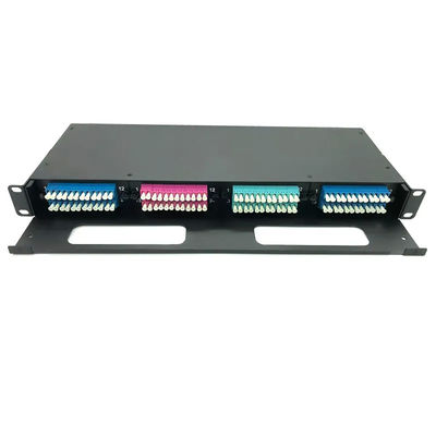 แผงแพทช์ MPO สีดำ, MPO ถึง LC Cassette พร้อม 12 คอร์ 24 คอร์