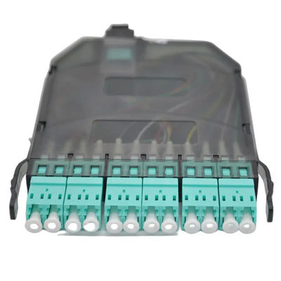 แผงแพทช์ MPO สีดำ, MPO ถึง LC Cassette พร้อม 12 คอร์ 24 คอร์