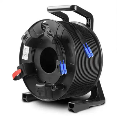 รอลเลอร์สายไฟฟ้ากลางแจ้งสีดํา 300M 250M 200M 150M 100m LC ถึง LC สายไฟเบอร์ แพทช์คอร์ด